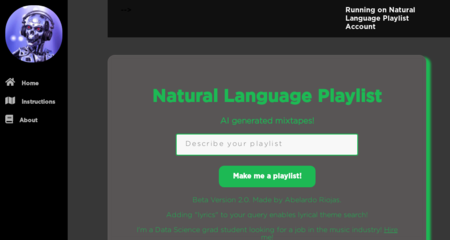 Natural Language Playlist